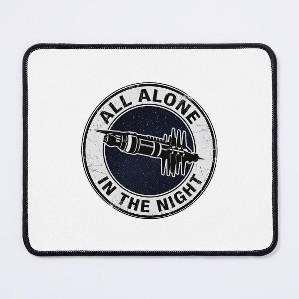 Item preview, All Alone In The Night Vintage Space Station Sci-Fi Badge designed and sold by Fenay Designs.