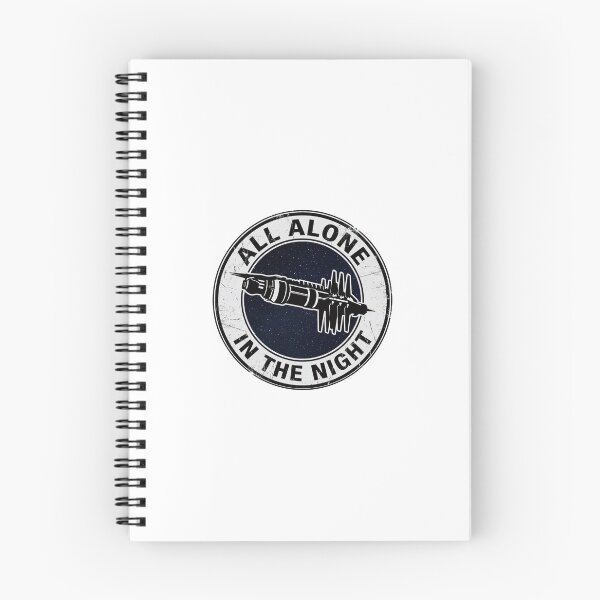 Item preview, All Alone In The Night Vintage Space Station Sci-Fi Badge designed and sold by Fenay Designs.