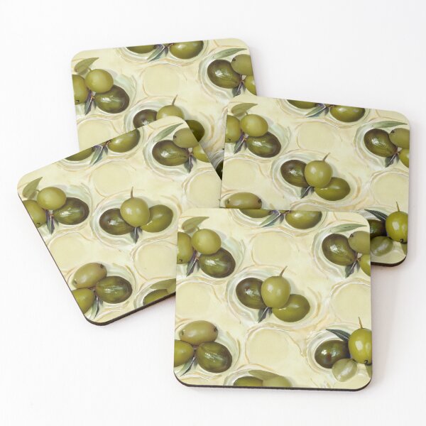 Item preview, Green Olives in Oil Seamless Pattern Background designed and sold by SassyArtistry.