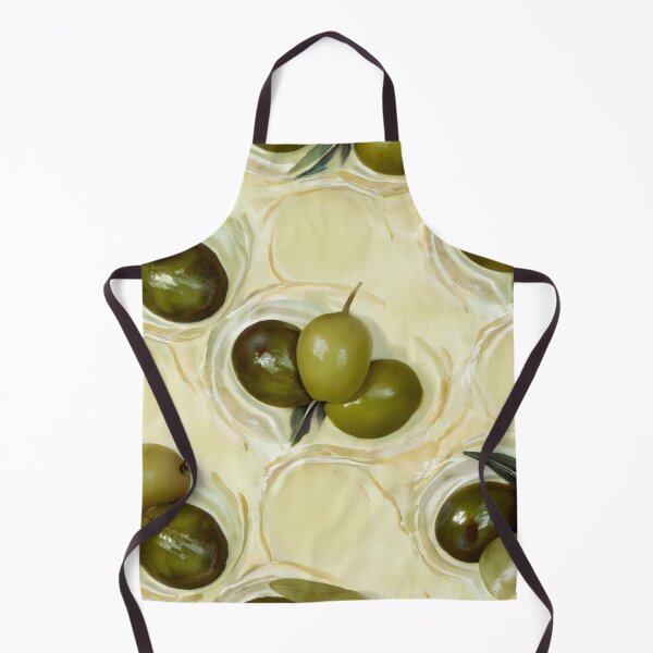 Item preview, Green Olives in Oil Seamless Pattern Background designed and sold by SassyArtistry.
