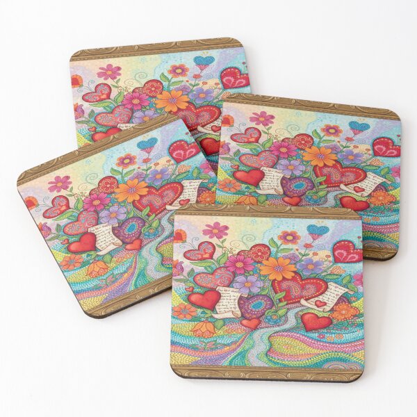 Item preview, Abstract Love Still Life – Psychedelic Valentine Folk Art designed and sold by Imaginarium of Chaos falcon88 .