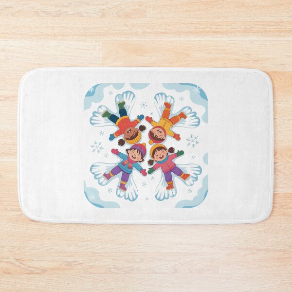 Item preview, Happy children lie in the snow and make angels designed and sold by desinganddecor.