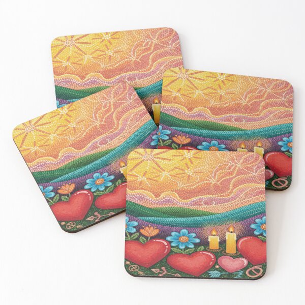 Item preview, Psychedelic Valentine Love – Colorful Folk Still Life designed and sold by Imaginarium of Chaos falcon88 .