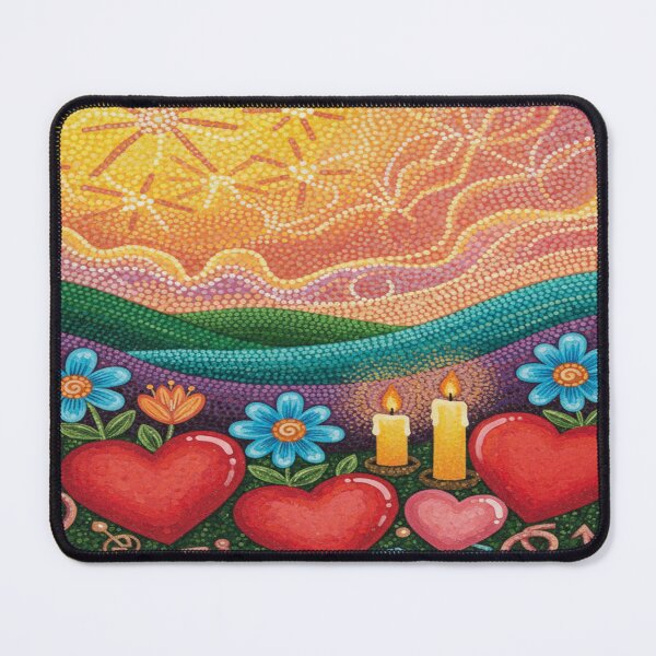 Item preview, Psychedelic Valentine Love – Colorful Folk Still Life designed and sold by Imaginarium of Chaos falcon88 .