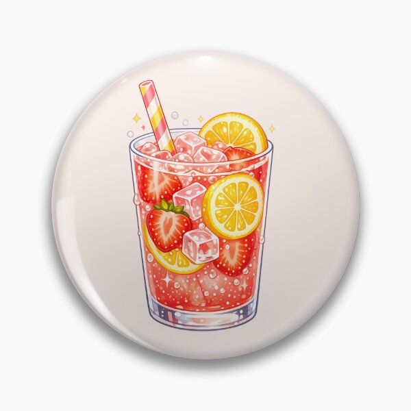 Item preview, Kawaii Strawberry Lemonade Drink Illustration – Cute Summer Beverage Art, Pastel Aesthetic Sticker & Wall Art designed and sold by MeghannsMinimalMeals.