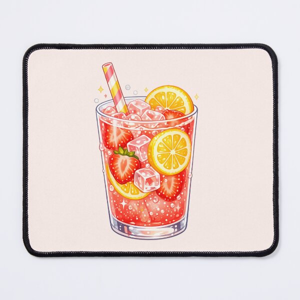 Item preview, Kawaii Strawberry Lemonade Drink Illustration – Cute Summer Beverage Art, Pastel Aesthetic Sticker & Wall Art designed and sold by MeghannsMinimalMeals.