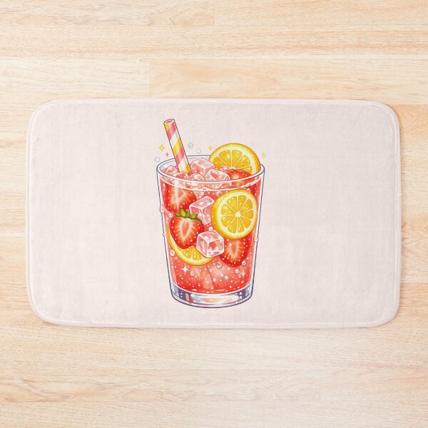 Item preview, Kawaii Strawberry Lemonade Drink Illustration – Cute Summer Beverage Art, Pastel Aesthetic Sticker & Wall Art designed and sold by MeghannsMinimalMeals.
