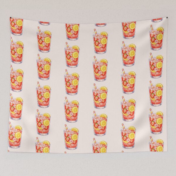Item preview, Kawaii Strawberry Lemonade Drink Illustration – Cute Summer Beverage Art, Pastel Aesthetic Sticker & Wall Art designed and sold by MeghannsMinimalMeals.