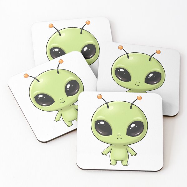 Item preview, Cute Green Alien – Kawaii Space Character Illustration designed and sold by Senkov.