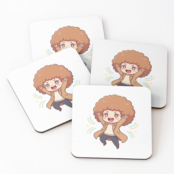 Item preview, Mochi Cheering Chibi Sticker – Excited Jumping Cute Character  designed and sold by C3J7.