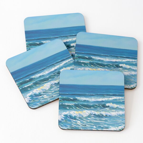 Item preview, Rolling Blue Ocean Waves Under Clear Sky designed and sold by SassyArtistry.
