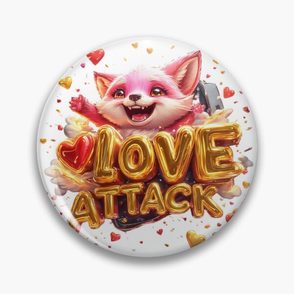 Item preview,  Pink Fox Character Love Attack Illustration designed and sold by newvisionart191.