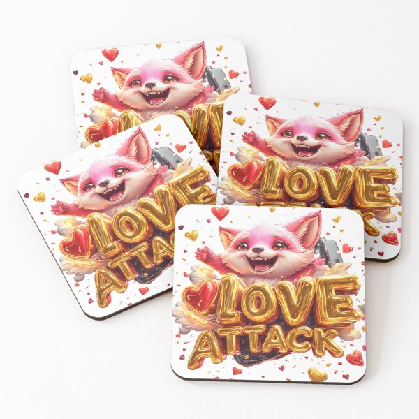 Item preview,  Pink Fox Character Love Attack Illustration designed and sold by newvisionart191.