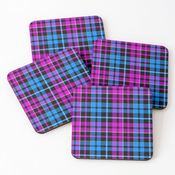 Item preview, Blue and Purple Tartan Plaid On Black Background  designed and sold by PatternTitan.