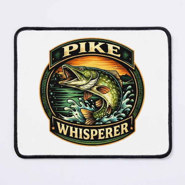 Item preview, Pike Enchanter – Vintage Fishing Badge Design designed and sold by FischingVibes.