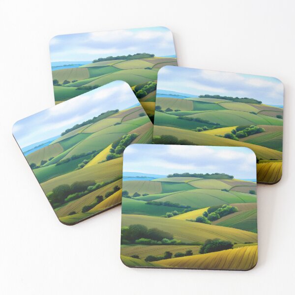 Item preview, Rolling Green Hills Farmland Under Soft Cloudy Sky designed and sold by SassyArtistry.