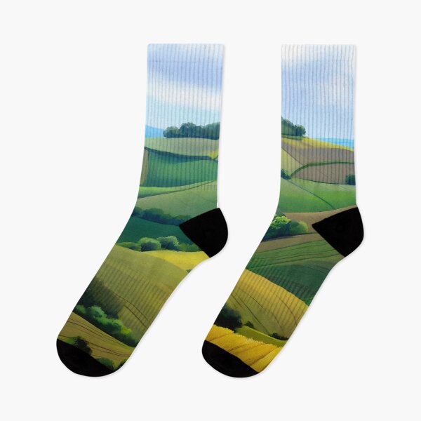 Item preview, Rolling Green Hills Farmland Under Soft Cloudy Sky designed and sold by SassyArtistry.