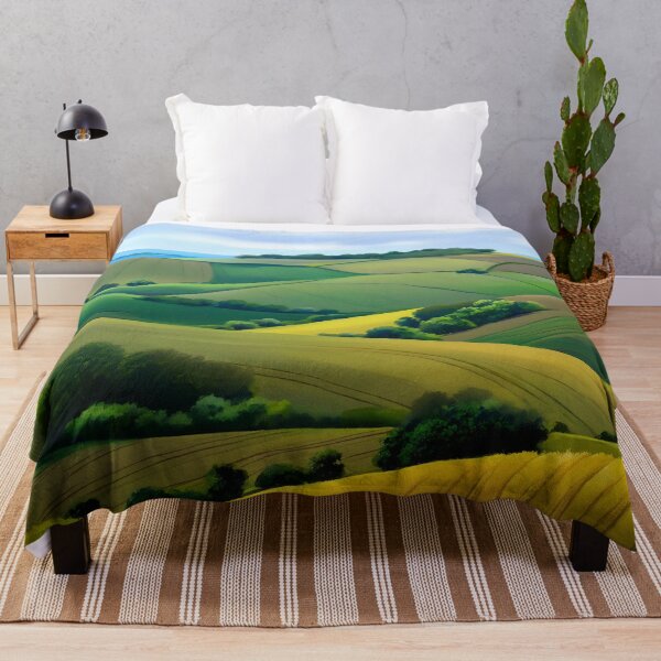 Item preview, Rolling Green Hills Farmland Under Soft Cloudy Sky designed and sold by SassyArtistry.