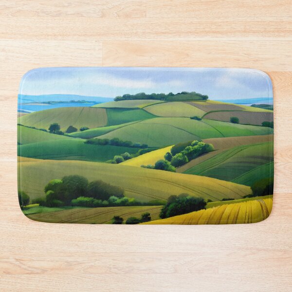 Item preview, Rolling Green Hills Farmland Under Soft Cloudy Sky designed and sold by SassyArtistry.