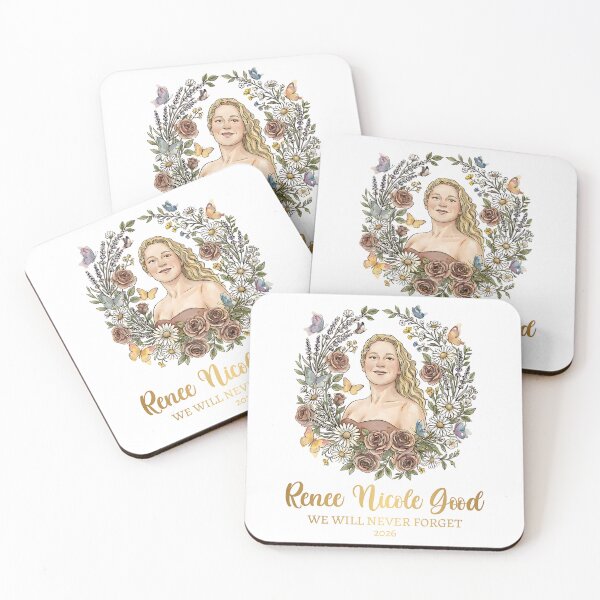 Item preview, Renee Nicole Good Watercolor Memorial Butterfly Floral Garden | White Background | Protest, Justice, We Will Never Forget 2026 designed and sold by LunasLittleFinds.