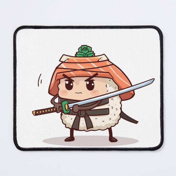 Item preview, Cute Kawaii Salmon Nigiri Samurai - Sushi Warrior designed and sold by CoolKawaï.