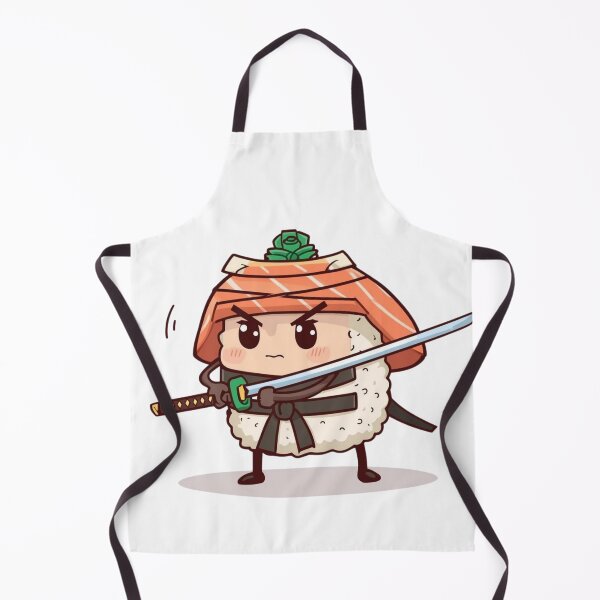 Item preview, Cute Kawaii Salmon Nigiri Samurai - Sushi Warrior designed and sold by CoolKawaï.