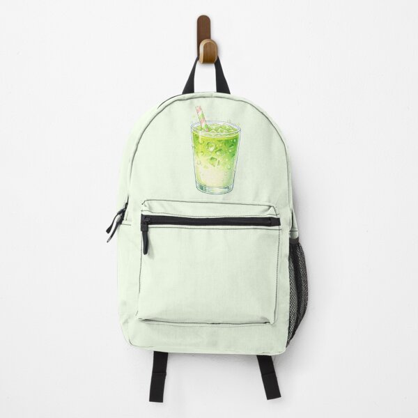 Item preview, Kawaii Iced Matcha Latte Illustration – Cute Café Drink Art, Pastel Green Aesthetic Sticker & Wall Art designed and sold by MeghannsMinimalMeals.