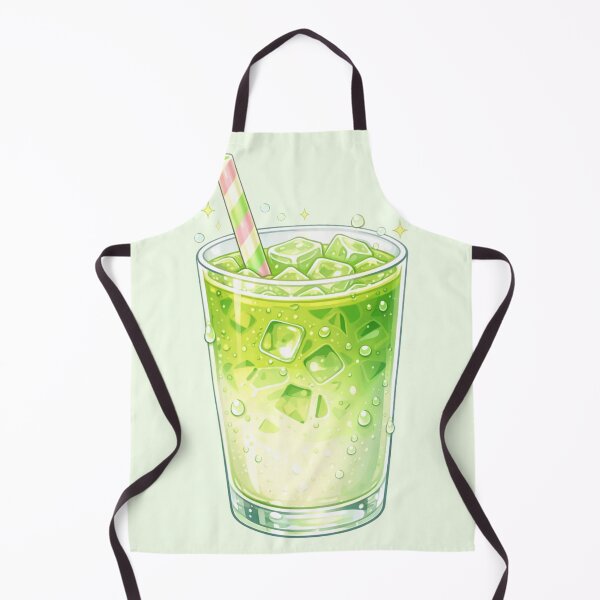 Item preview, Kawaii Iced Matcha Latte Illustration – Cute Café Drink Art, Pastel Green Aesthetic Sticker & Wall Art designed and sold by MeghannsMinimalMeals.