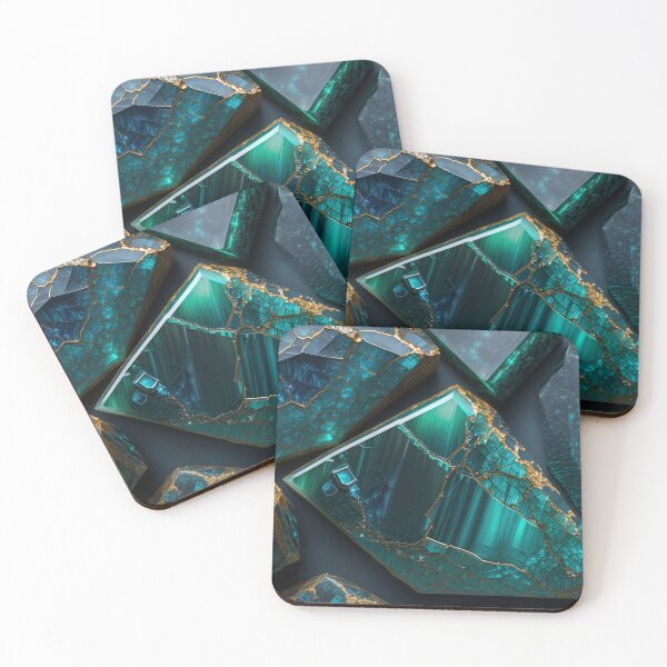 Item preview, Teal Onyx Stone Fragments With Gold Veins designed and sold by SassyArtistry.