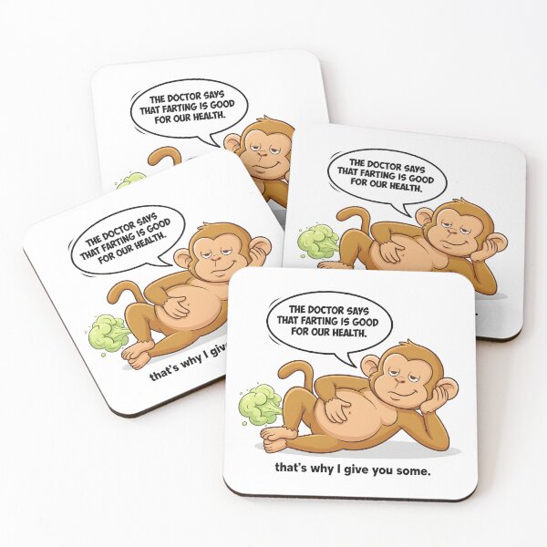 Item preview, Funny "Healthy" Farting Monkey – Cheeky Humor Design designed and sold by ifundesign.