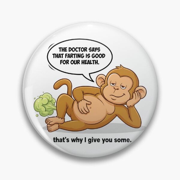 Item preview, Funny "Healthy" Farting Monkey – Cheeky Humor Design designed and sold by ifundesign.