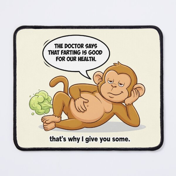 Item preview, Funny "Healthy" Farting Monkey – Cheeky Humor Design designed and sold by ifundesign.