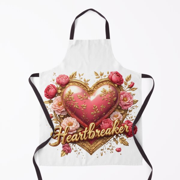 Item preview, Elegant Floral Heart with Golden Heartbreaker Typography designed and sold by newvisionart191.