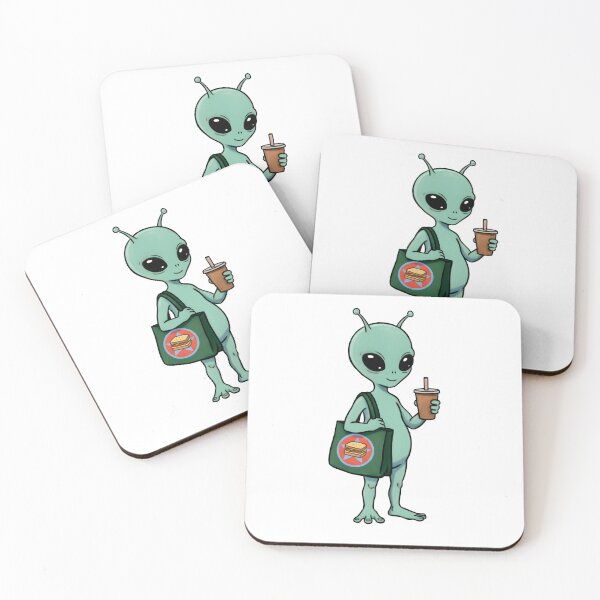 Item preview, Cute Alien with Coffee – Adorable Space Character Illustration designed and sold by Senkov.