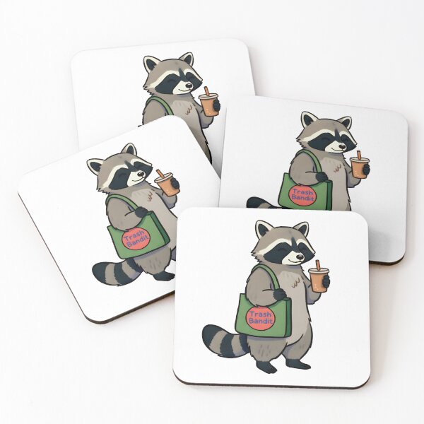 Item preview, Cute Raccoon with Coffee – Trash Bandit Aesthetic Illustration designed and sold by Senkov.