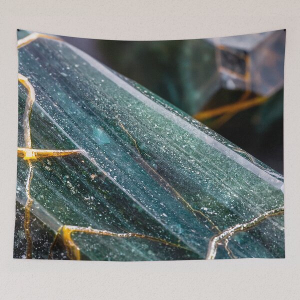 Item preview, Green crystal stone with gold veins designed and sold by SassyArtistry.