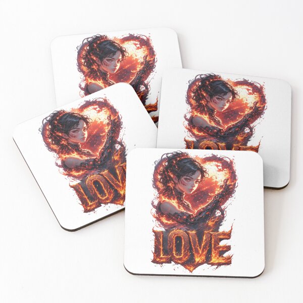 Item preview,  Fierce Cyborg Woman Surrounded by Flaming Love designed and sold by newvisionart191.