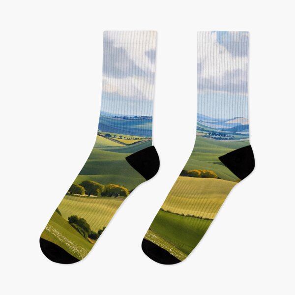Item preview, Rolling green hills under soft clouds designed and sold by SassyArtistry.