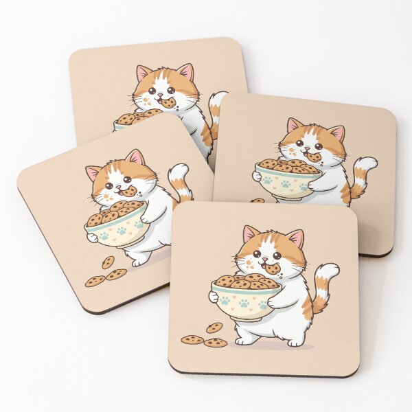 Item preview, Cute Cookie Lover Cat Illustration | Adorable Kitten Cartoon Art designed and sold by Royalsticker.