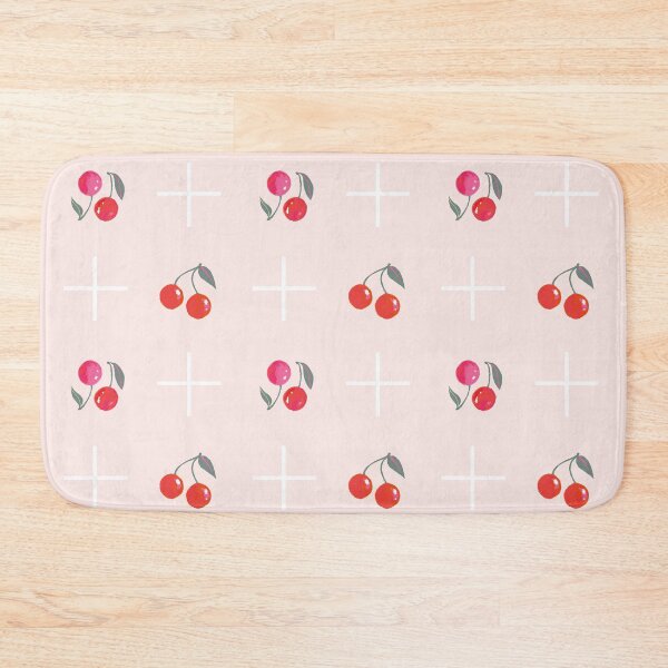 Item preview, Cheerful cherry check on pink blush designed and sold by Shelley Johannes Studio.
