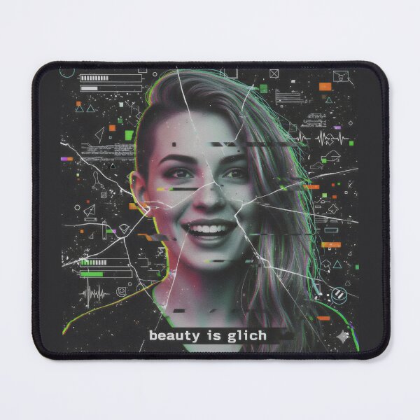 Item preview, Beauty Is Glitch Vaporwave Aesthetic Cyberpunk Female Portrait Art designed and sold by SplashTastic.