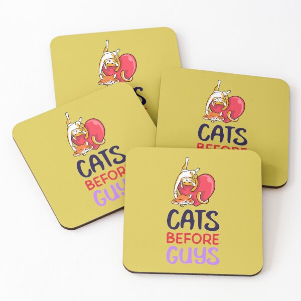 Item preview, Cats Before Guys Funny Cat Lover Valentine Shirt | Cute Cat Heart Design designed and sold by MCdsgns.
