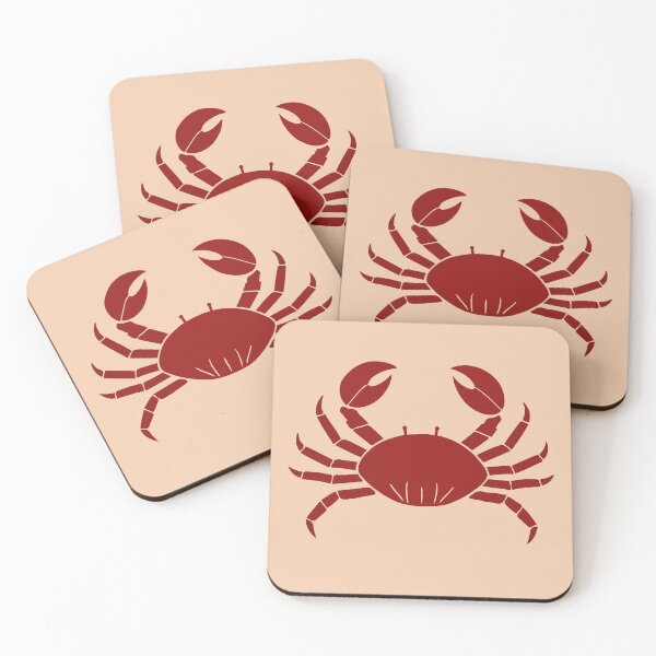 Item preview, Crimson Crab | Minimalist Marine Art designed and sold by MammothArt.