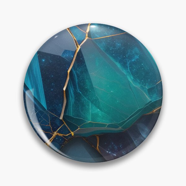 Item preview, Teal crystal mosaic with gold veins designed and sold by SassyArtistry.