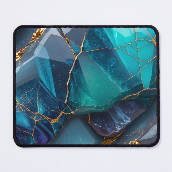Item preview, Teal crystal mosaic with gold veins designed and sold by SassyArtistry.