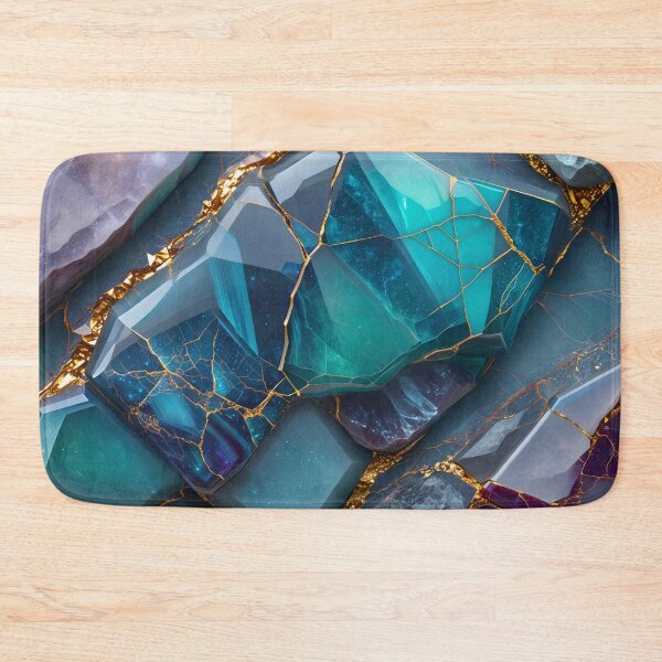 Item preview, Teal crystal mosaic with gold veins designed and sold by SassyArtistry.