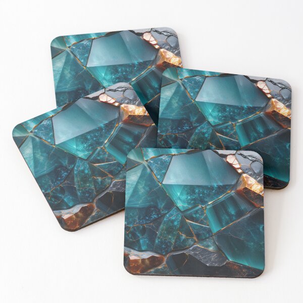 Item preview, Teal crystal stone with gold veins designed and sold by SassyArtistry.