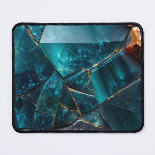Item preview, Teal crystal stone with gold veins designed and sold by SassyArtistry.