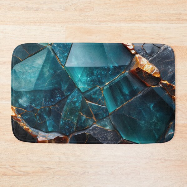 Item preview, Teal crystal stone with gold veins designed and sold by SassyArtistry.