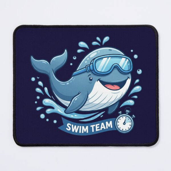 Item preview, Cute Whale Swim Team Cartoon Illustration designed and sold by LoudVictory.